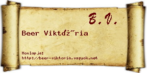 Beer Viktória névjegykártya